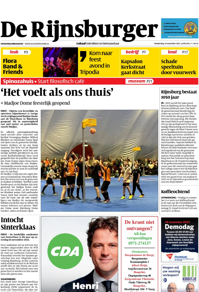 De Rijnsburger Weekblad - Het meest actuele nieuws uit Rijnsburg en omgeving